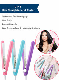 Multi Colour Mini Hair Straightener | High Quality Budget Friendly Travel Straightener for Quick Straight & Curls - image 2