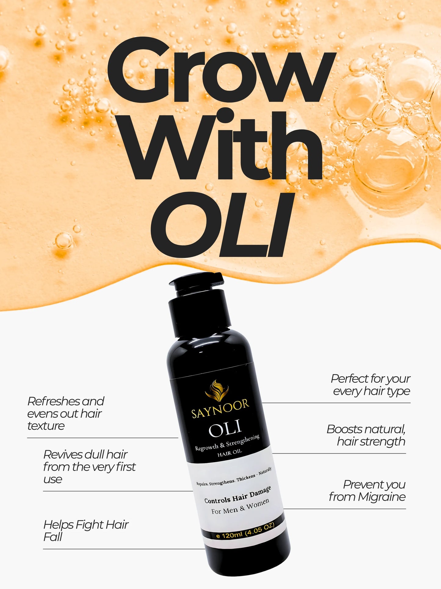 Saynoor OLI - 100% Natural Hair Oil for Men & Women